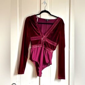 Velvet Bodysuit with back cutout